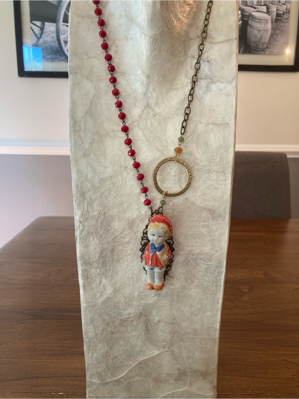 Porcelain Figure whimsical Pendant Necklace